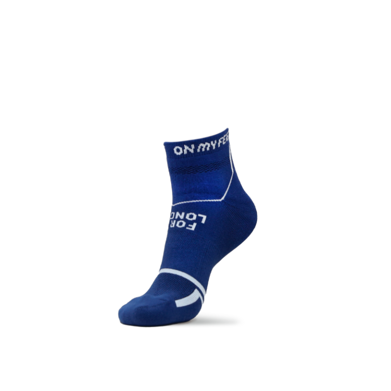Navy Blue Running Socks On My Feet